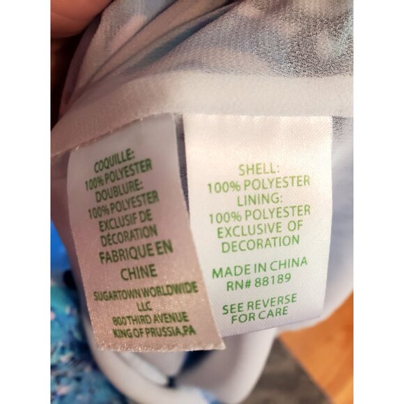 Lilly Pulitzer Blue/White Printed Tunic Dress W/ Tassel Details - S - Picture 10 of 11